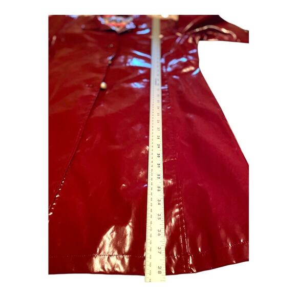 Jane Post Iconic Mid Length Slicker Red Leopard Print XL Size 16 Rain Coat - Picture 14 of 14